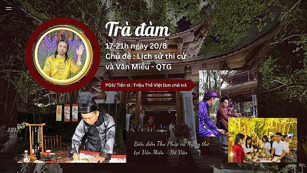 SẮP DIỄN RA: TRÀ ĐÀM VIP 17H30-19H30 CHỦ NHẬT 20/08/2023
